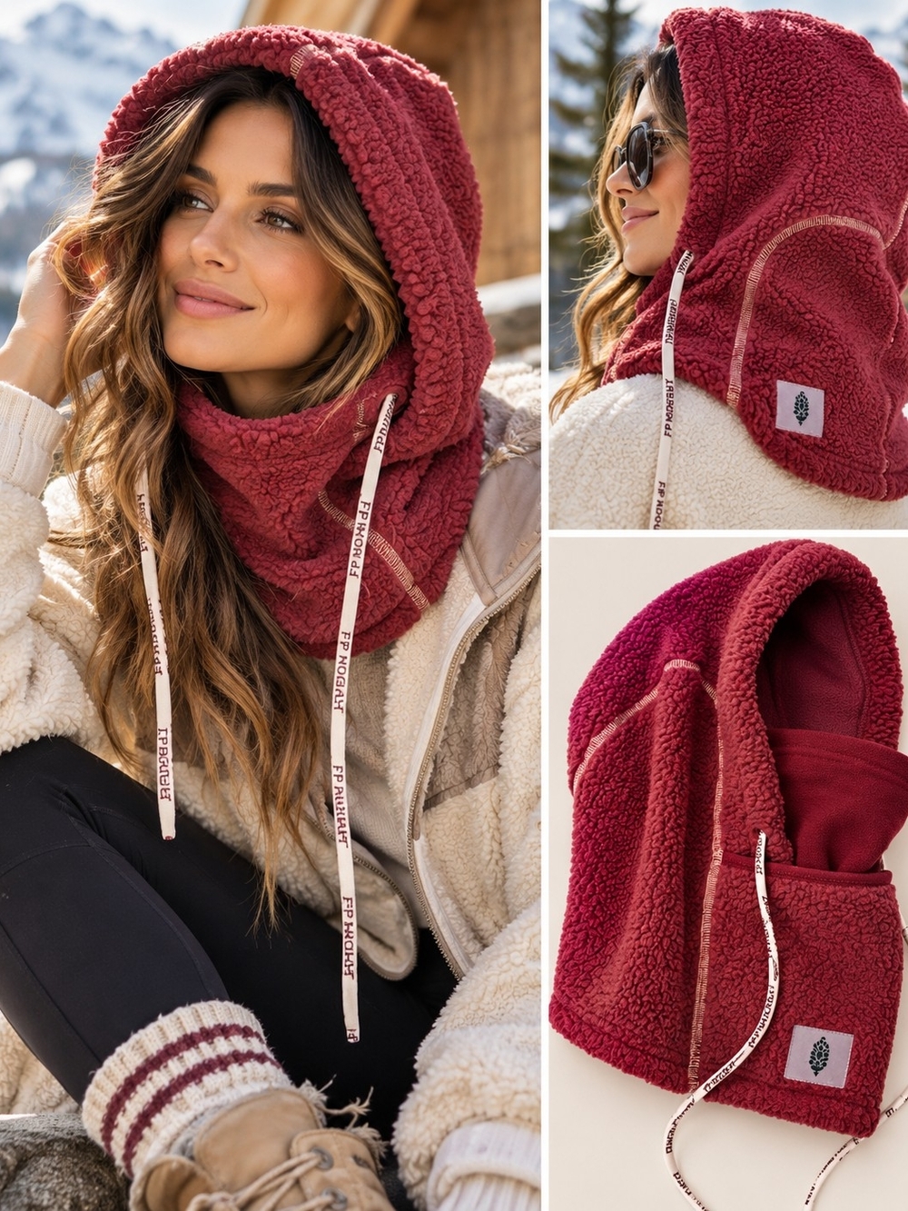 FP Movement by Free People Hit The Slopes Balaclava Sherpa, NWT